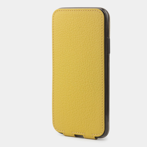 Чехол для iPhone X/XS из натуральной кожи теленка, желтого цвета