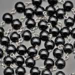 Мужские бусы Rico la Cara из чёрного агата AMX000441