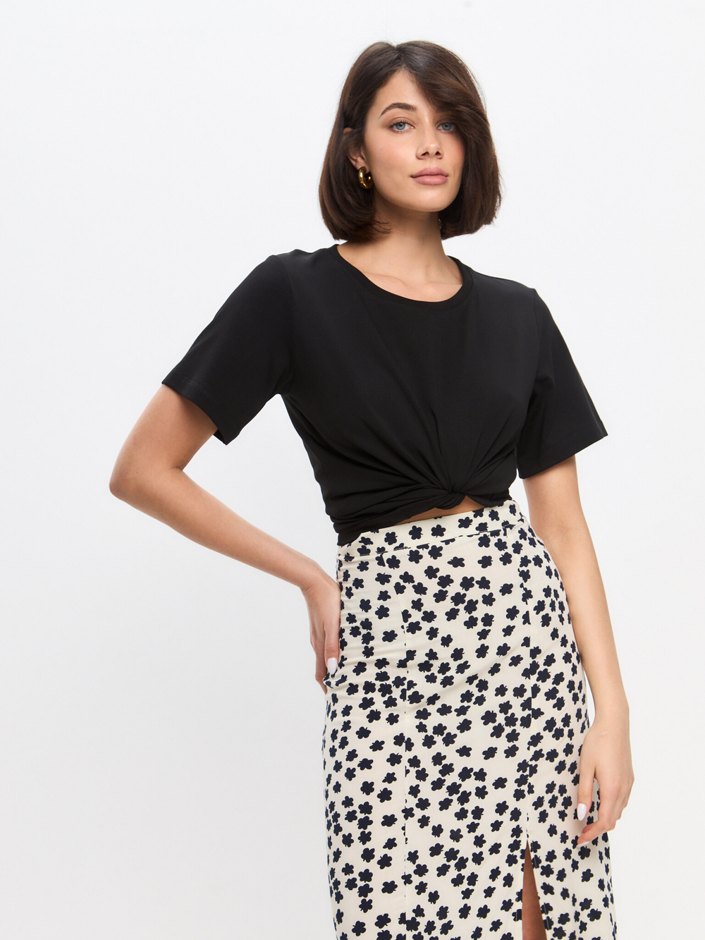 Черная футболка из хлопка One