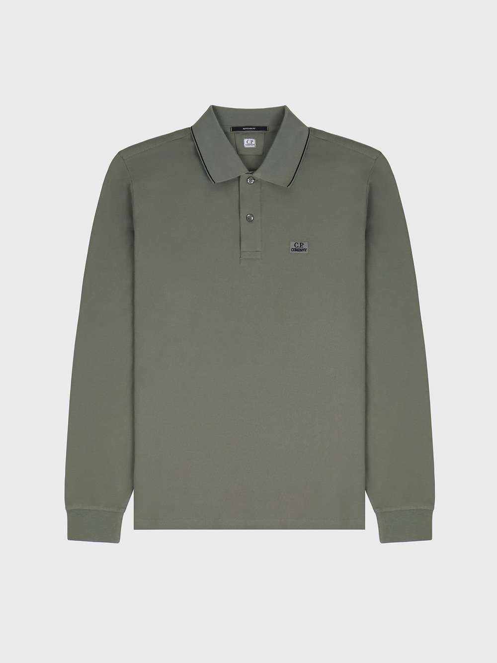 Поло с длинным рукавом C.P. Company Stretch Piquet Line Dark Green