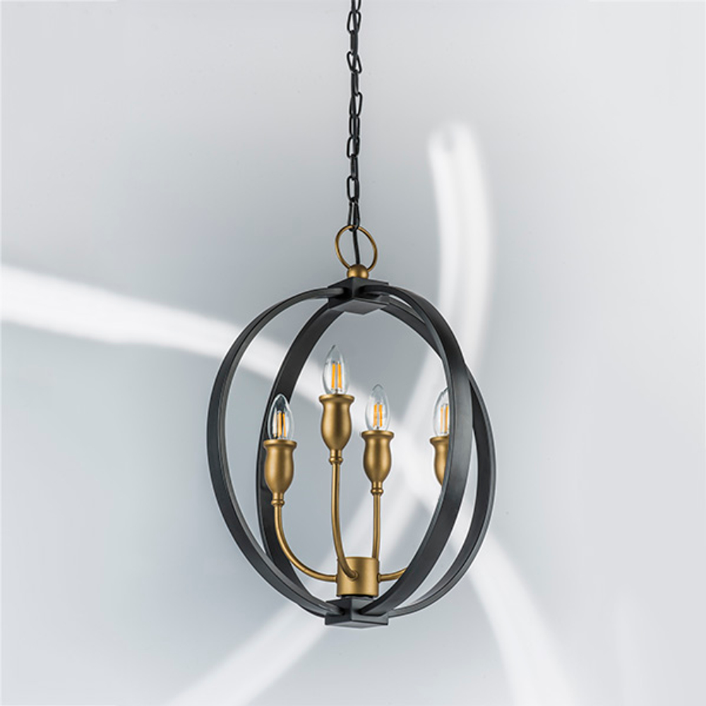 731247 Люстра CERO 4х40W E14 ЧЕРНЫЙ/ЗОЛОТО