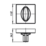 Ручка поворотная BK6.K.USQ52 FSG-39 флорентийское золото