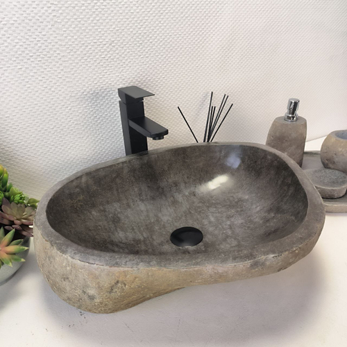 Раковина из речного камня RS-63387 (53*44*15) 0123
