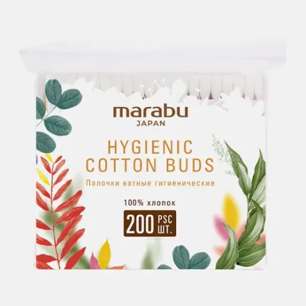 Ватные палочки Botanica Marabu 200шт