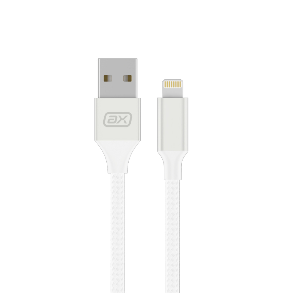 Дата-кабель USB - Lightning, 2А, 1м, нейлон, белый