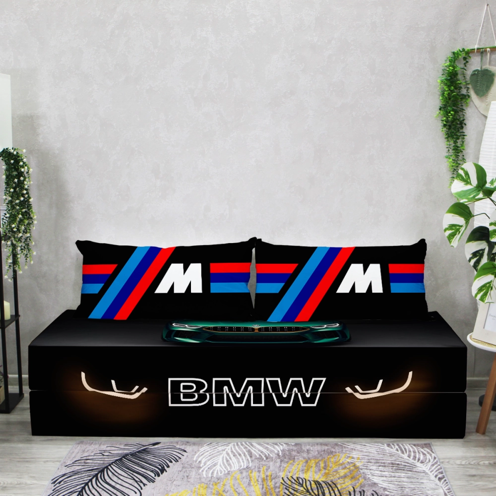 Бескаркасный диван кровать раскладной "BMW"
