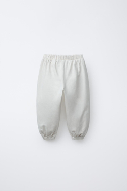 ZARA КОМБИНИРОВАННЫЕ БРЮКИ-ДЖОГГЕРЫ, КАМЕННО-СЕРЫЙ