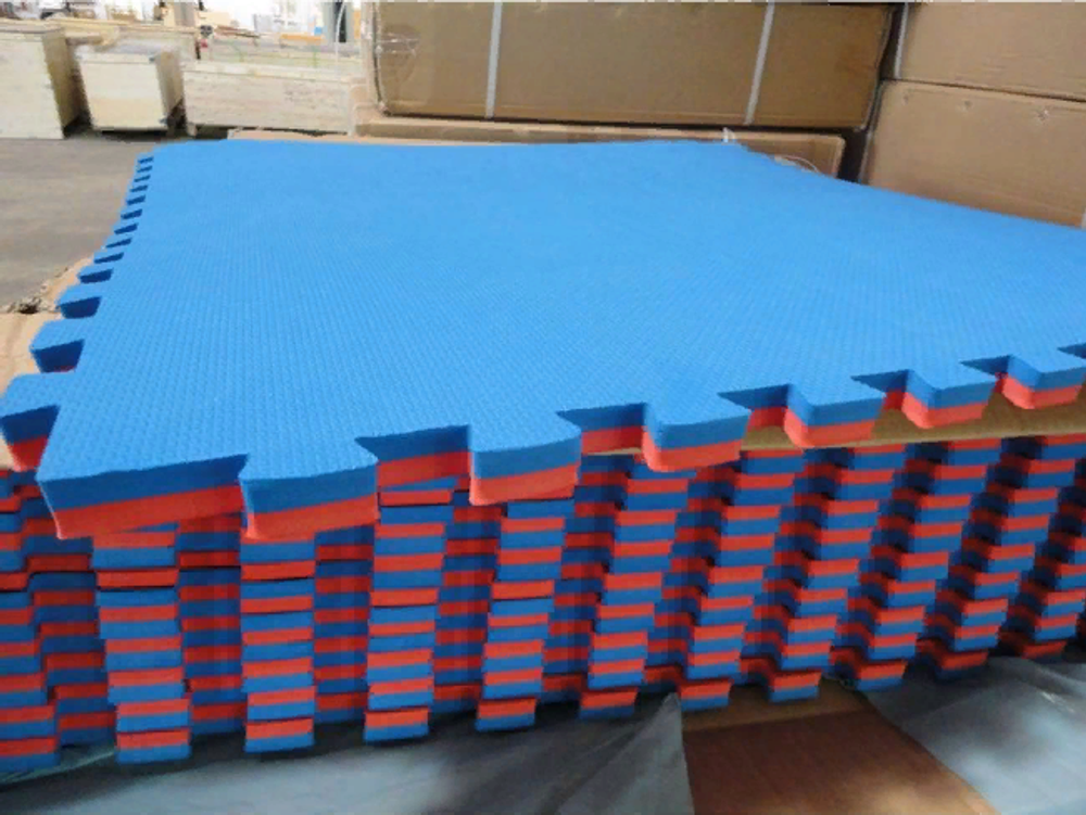 Будо-мат (татами) BABYPUZZ (1 плита 100x100x2,5см, 1кв.м./уп) "Сине-красный"