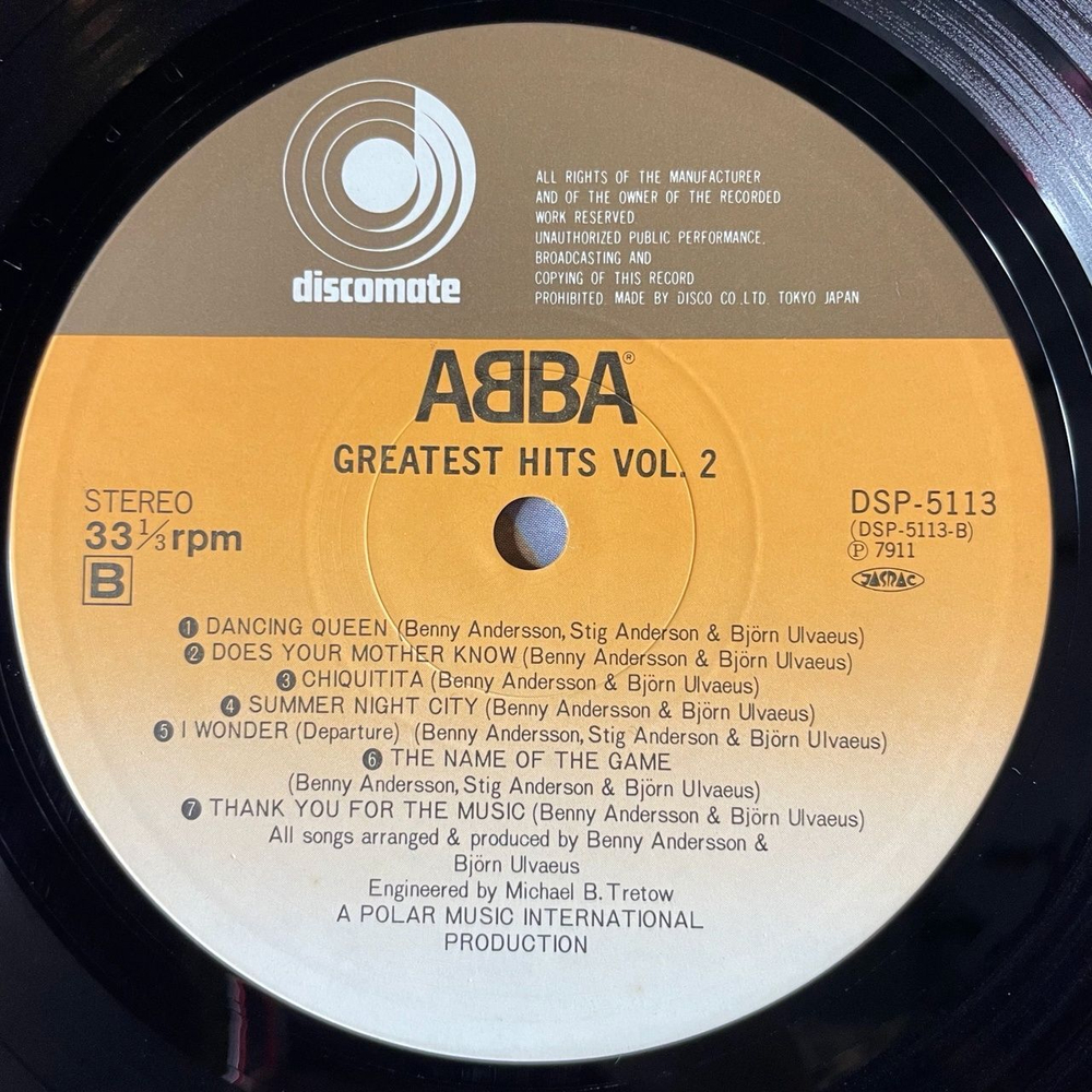 Винтажная виниловая пластинка LP ABBA АББА Greatest Hits Vol. 2 (Japan 1979) (Obi) Dancing Queen