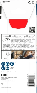 Погружное полотно 65х55 мм Wood and Metal PRO StarlockPlus BIM PAII 65 APB BOSCH 2608669131