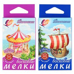 Мелки восковые, 6 цветов, круглый Fantaziya