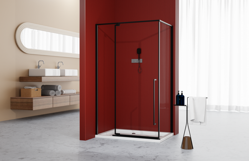 Душевое ограждение Esbano ESOGA128PSB 120x80x195 Прямоугольная цвет черный