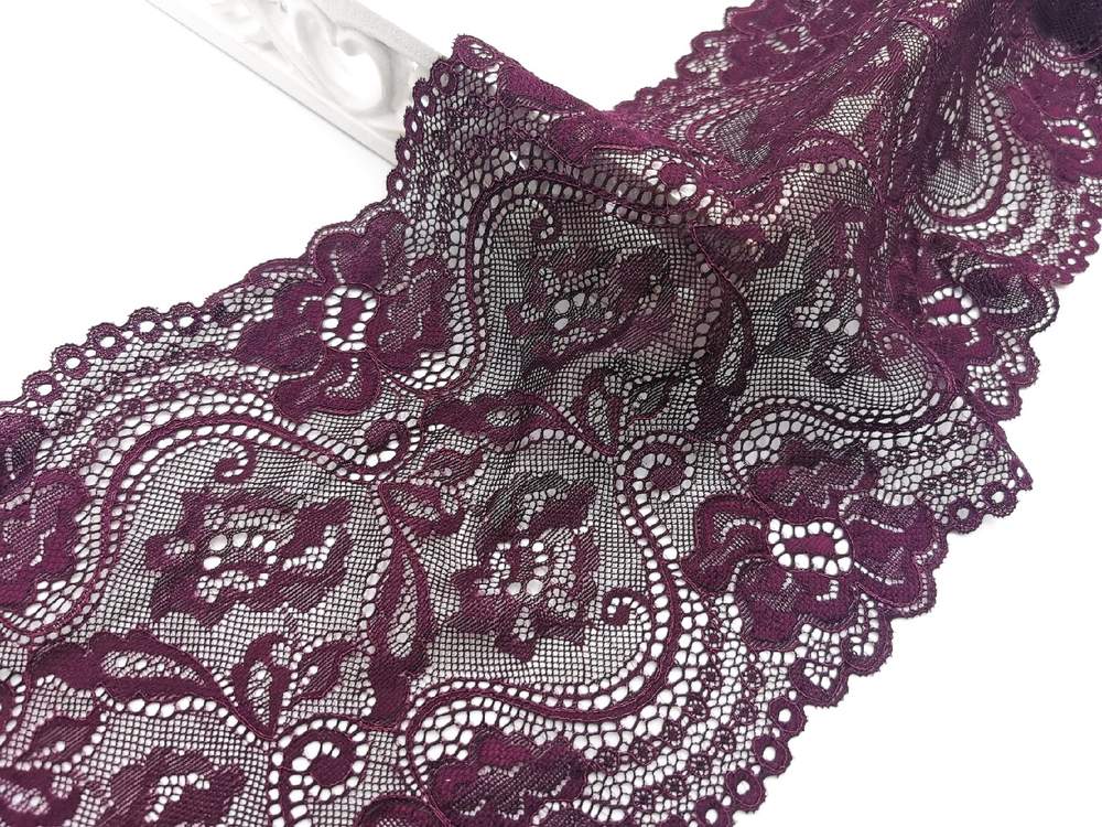 Эластичное кружево, 18см, слива, (Артикул: EK-1016P), м