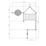 Спортивный комплекс №97, качели, рукоход, шведская стенка, кольца, скалодром, 5650*4250*2700 мм., D=89 мм