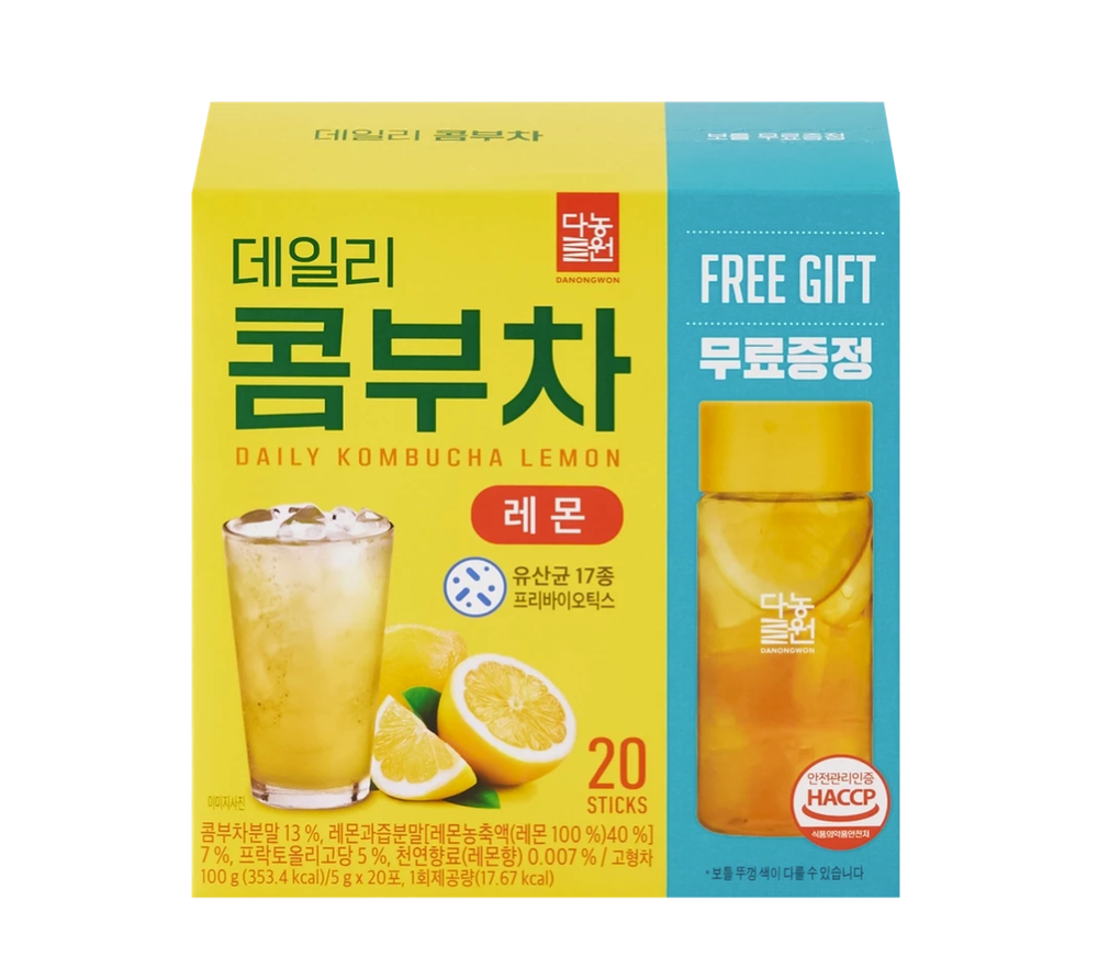 Danongwon Корейский чай комбуча (20 пакетиков + бутылка\шейкер в подарок), Daily Kombucha