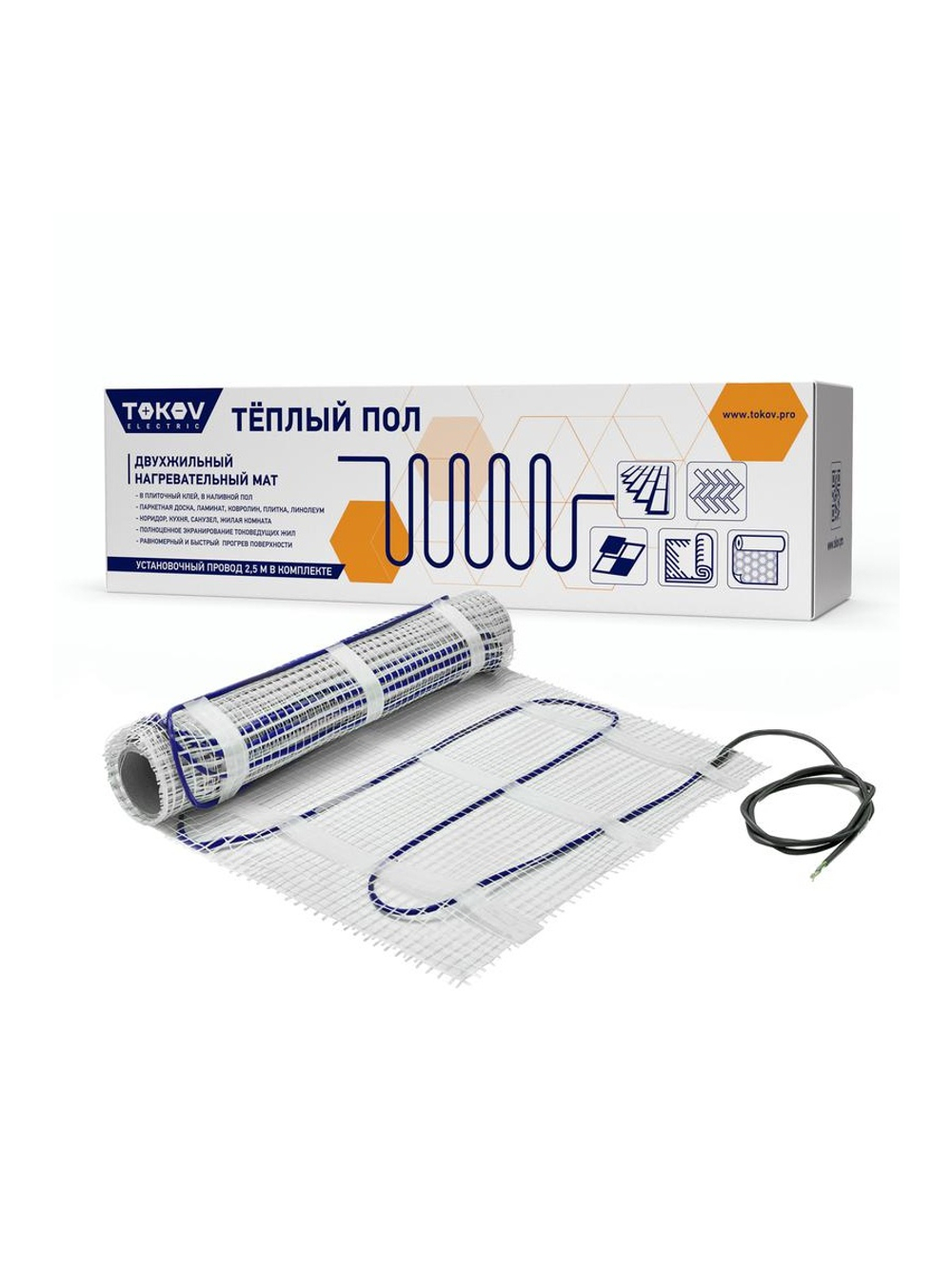 Комплект "Теплый пол" (мат) 150Вт/кв.м 4кв.м TOKOV ELECTRIC TKE-MAT150-600-4