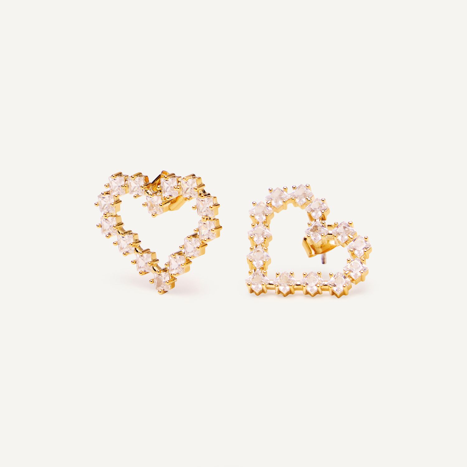 Серьги Casual Hearts Earrings - Gold