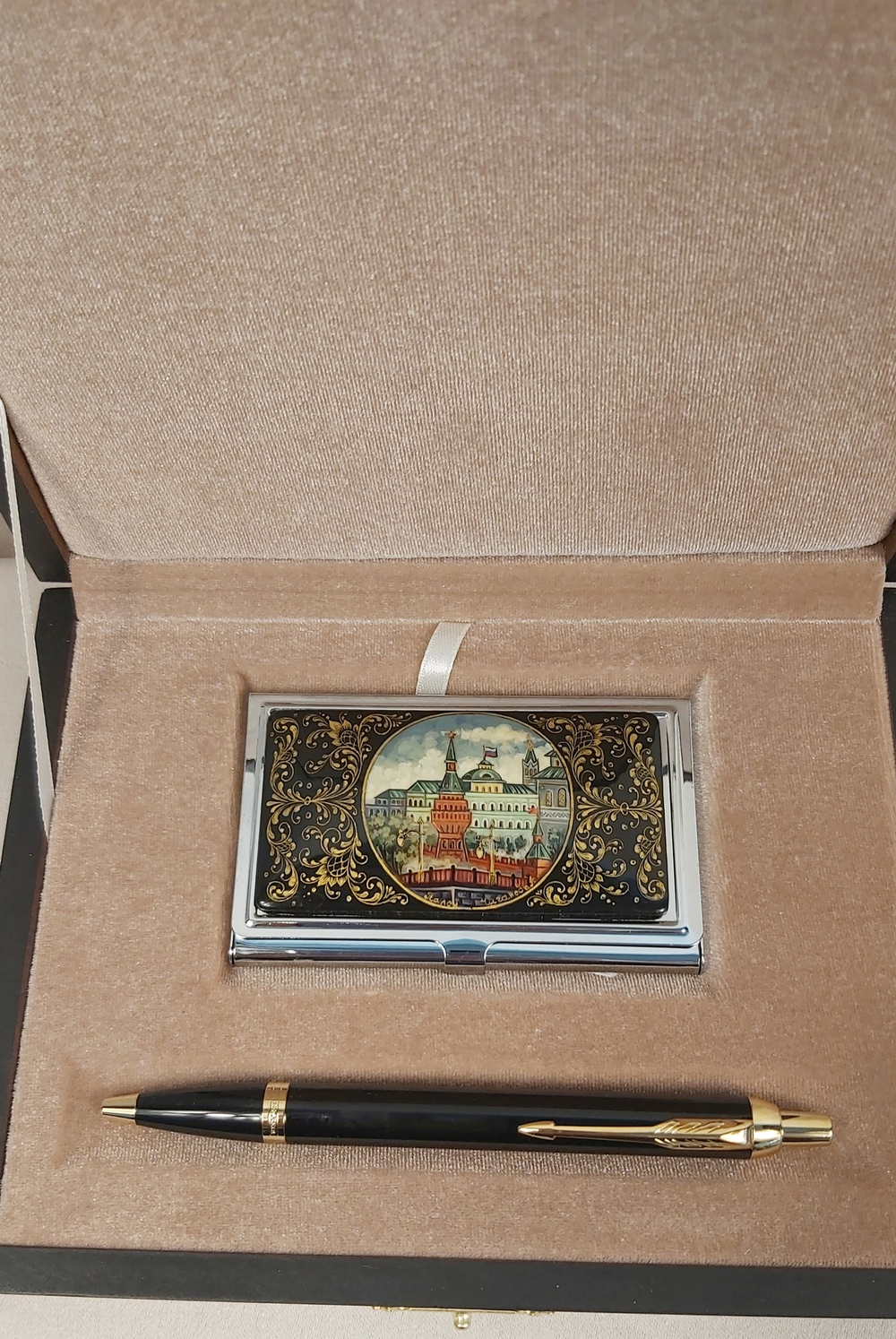 Набор "Москва"  визитница персональная, ручка