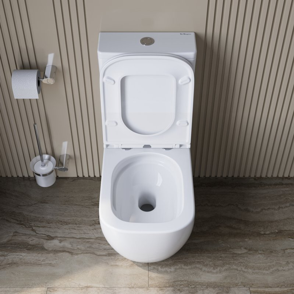Унитаз-компакт безободковый со смывом TORNADO BelBagno LUCE-TOR