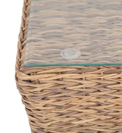 "Капучино" журнальный столик из искусственного ротанга (гиацинт), цвет соломенный