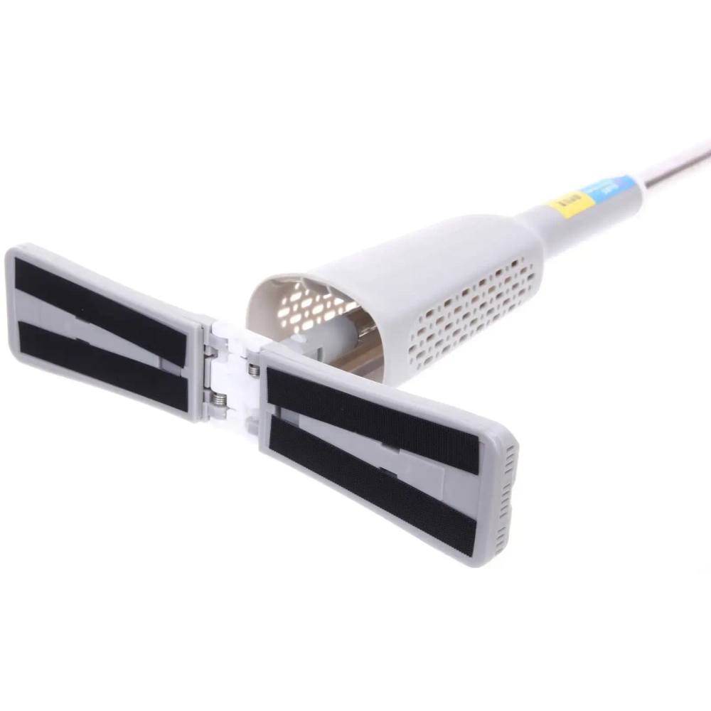 Швабра с отжимом, ручка 125 см. в комплекте две насадки цвет серый