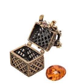 Народные промыслы AM-2705 Фигурка «Кащей Бессмертный» (латунь, янтарь)