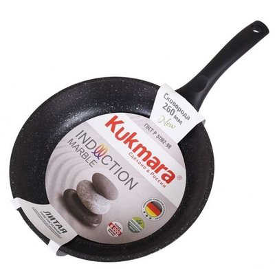 Сковорода алюминий, 24 см, антиприг, Kukmara, Темный мрамор, смти240а, индукц