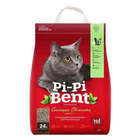 Пи-пи Бент Комкующийся Наполнитель Сенсация свежести 10кг.