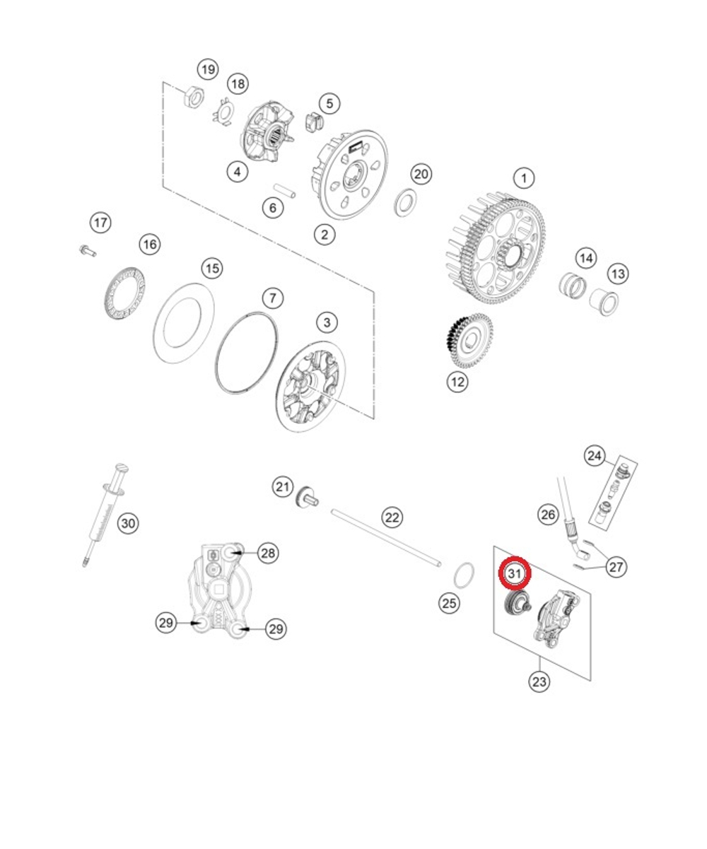 Поршень цилиндра сцепления Braktec HQV, GASGAS EC250-350F