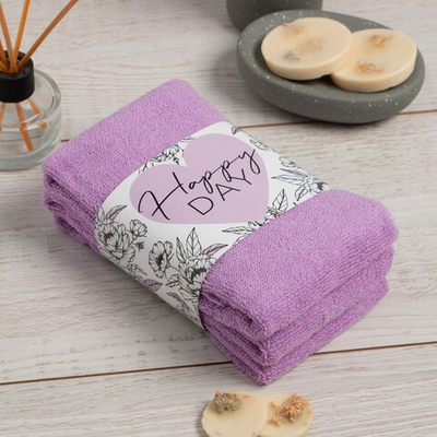 Набор махровых полотенец  Happy day 30х30 см - 3 шт, 340 г/м2, 100% хл