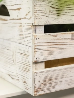 Композиция в ящике "Гортензия и тюльпаны"