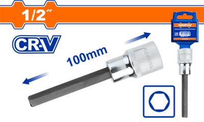 Насадка бита торцевая 100 мм 1/2" HEX 17 мм (10/80) WADFOW WSC5209