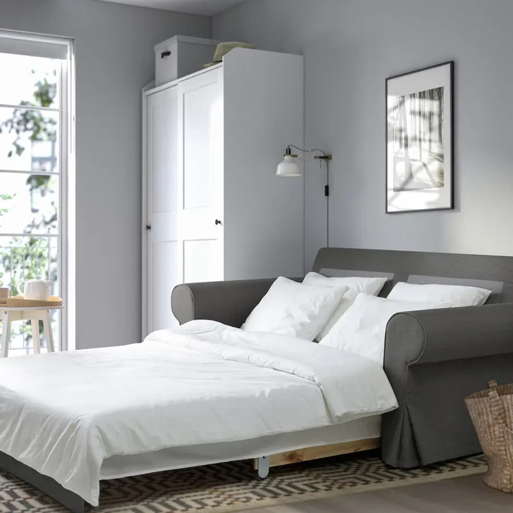 EVERTSBERG 2-местный диван с ящиком для хранения Skiftebo/темно-серый ИКЕА