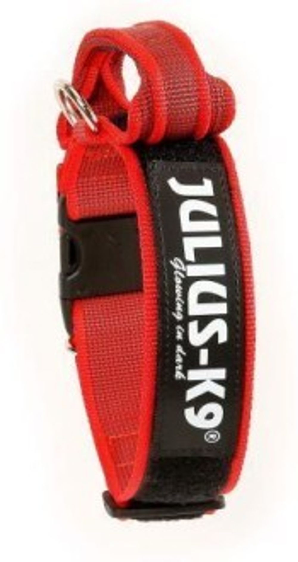 Ошейник для собак JULIUS-K9 Color & Gray с закрытой ручкой, красно-серый