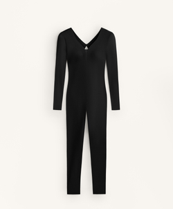 Oysho Длинный комбинезон Perfect-adapt с сетчатыми вставками, черный