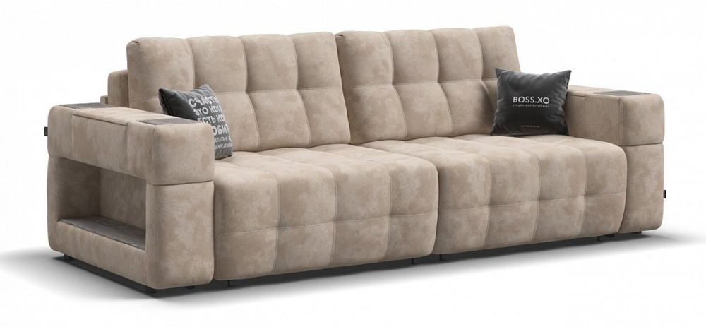 Диван Босс ХО Велюр Алькантара пепел