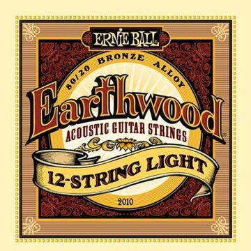 Струны для 12 струнной акустической гитары 9-46 ERNIE BALL P02010 Earthwood 80/20 Bronze Light