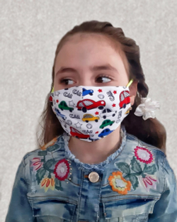 Хлопковая маска для детей «Машинки»