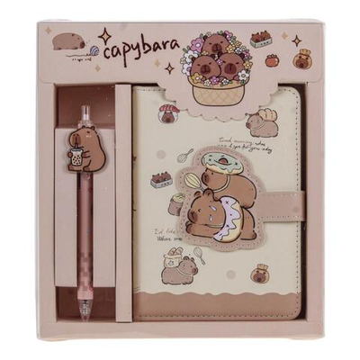 Набор подарочный "Капибара" записная книжка+ручка в коробке