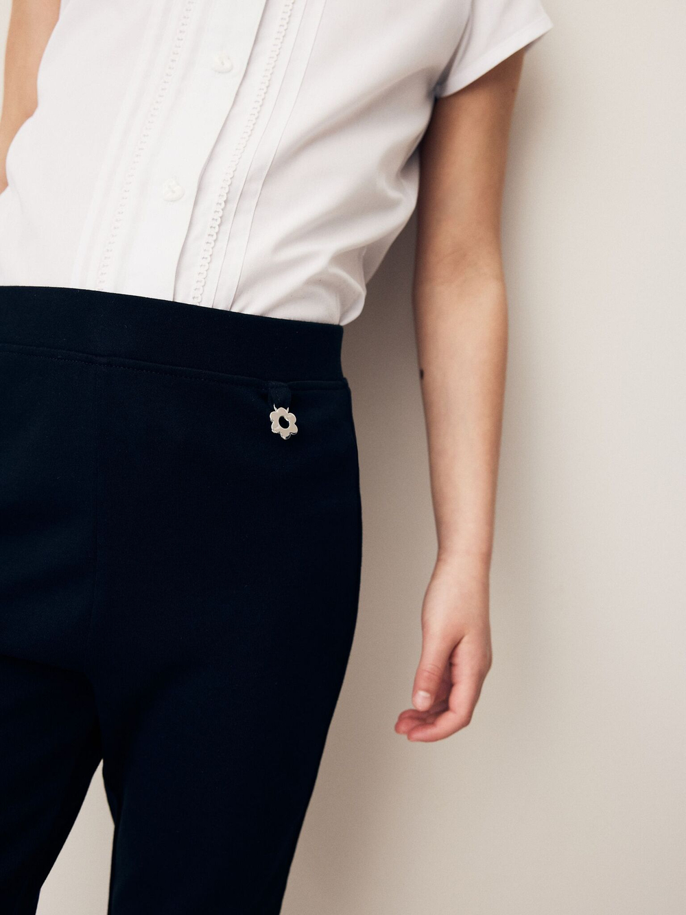 Брюки школьные без застежки для девочки Next Q90-020, Черный