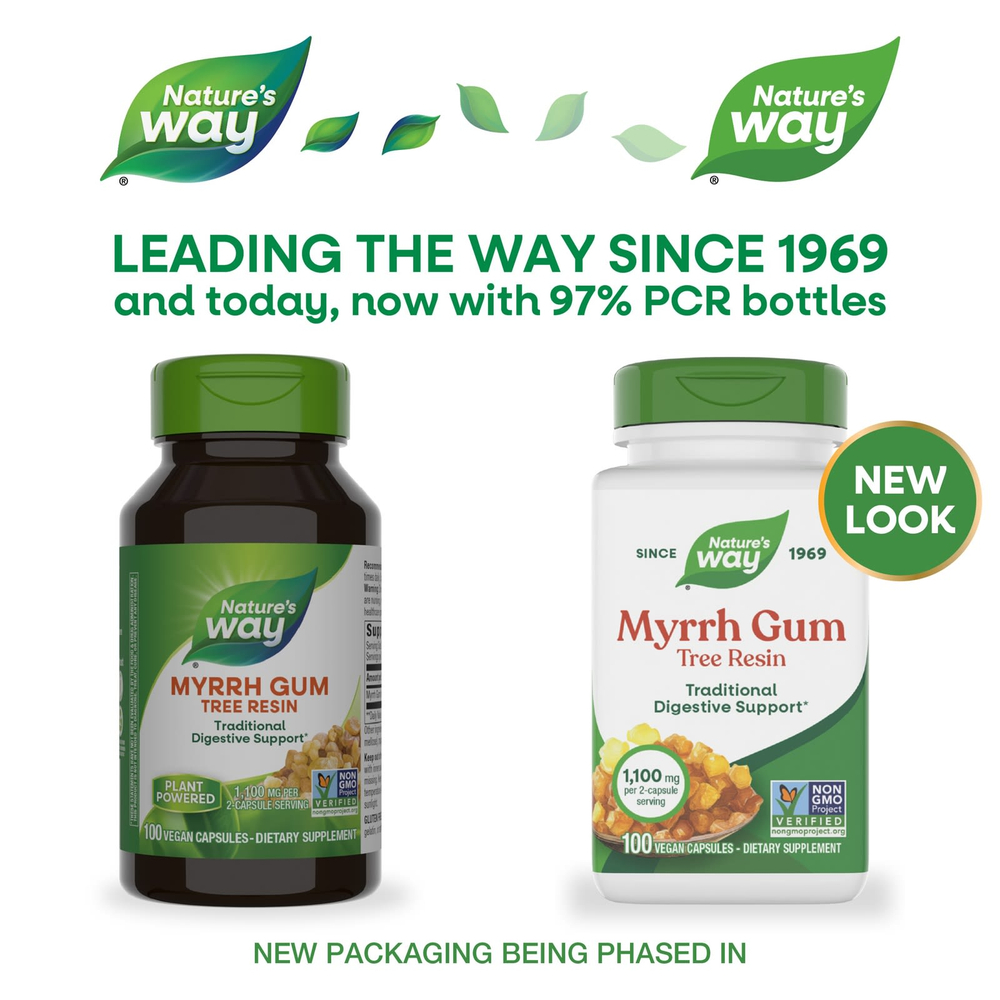 Nature's Way, смола мирры, 100 веганских капсул (550 мг в 1 капсуле)