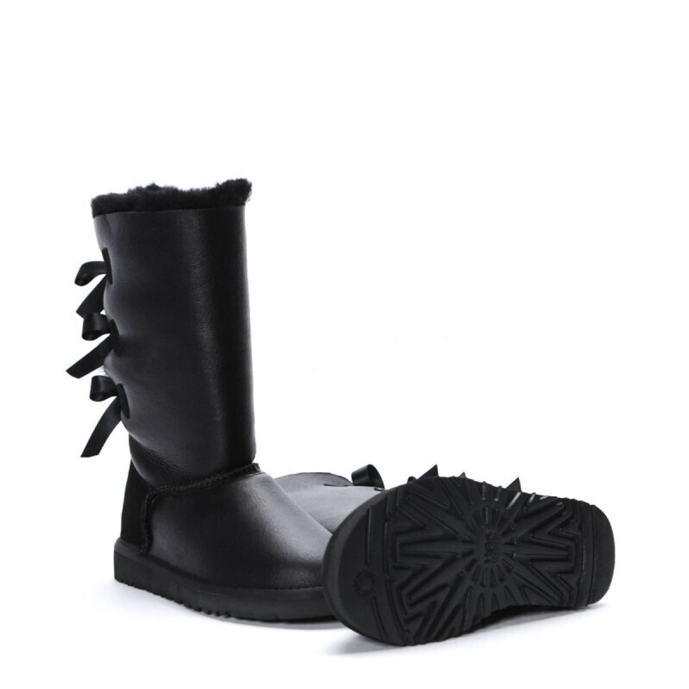 Угги Bailey Bow Tall Metallic Black