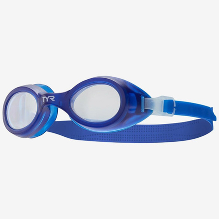 Очки для плав. дет. TYR Aqua Blaze Kids, LGKTKSTP-191, ПРОЗРАЧНЫЕ линзы, синяя опр.
