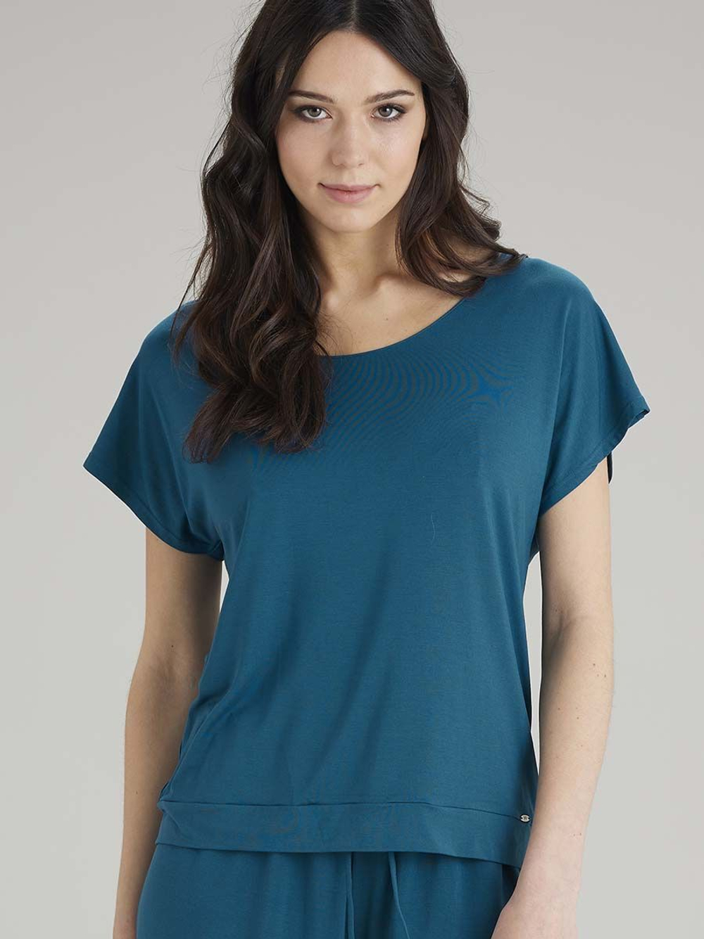 Футболка из вискозы для сна и дома (Размер: L) (Цвет: грязно-розовый)