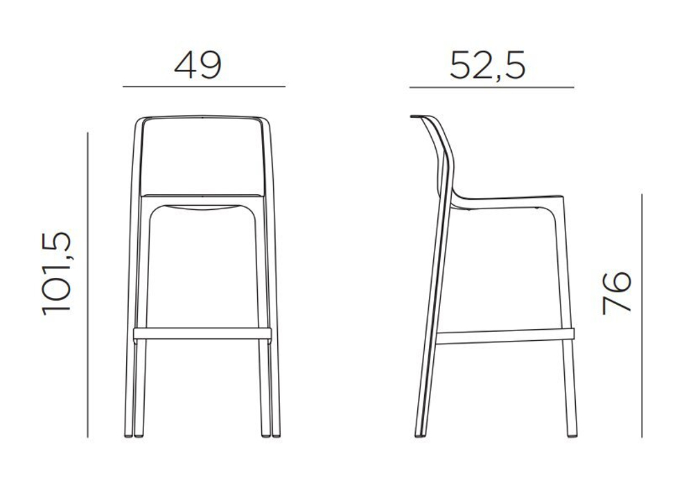 Стул пластиковый барный Nardi Net Stool, горчичный