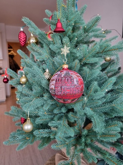 Шар стеклянный "Спас на крови",  ручная роспись