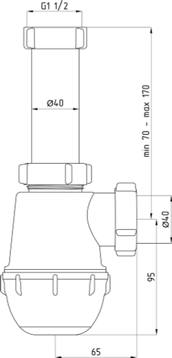 Сифон АНИ Пласт Грот ANI A0120 1.1/2"*40 без выпуска