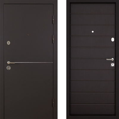 Дверь с шумоизоляцией стальная Порошковое напыление/ПВХ Венге - 419