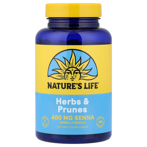 Nature's Life, травы и чернослив, 250 таблеток