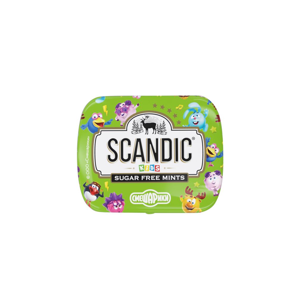 Конфеты Scandic со вкусом Яблоко смешарики 14гр